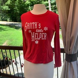 🎄 Santa’s Little Helper long sleeve Juniors Lg 🎄